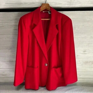 Vintage Women's Copy-Cats 100% Pure Wool Red Suit Jacket Made in the USA Medium